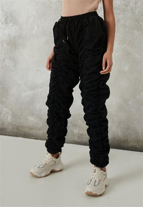 Black Ruched Front Jogger Jeans Missguided