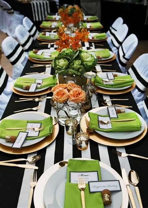 Fresh And Sophisticated Dinner Party Black White And Gold Hostess