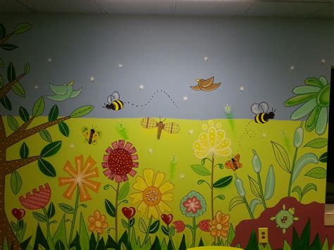 Flower Garden Mural Painted In 2012 For A Childrens Nursery Garden