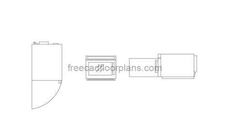 Microwave Oven Top Side And Front Views Autocad Block Free Cad