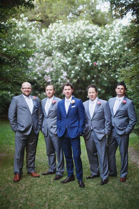 Blue Suits For Groomsmen Navy And Lemon Wedding