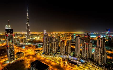 Free Download Dubai City Night Road Building Hd Wallpaper Wallpaper