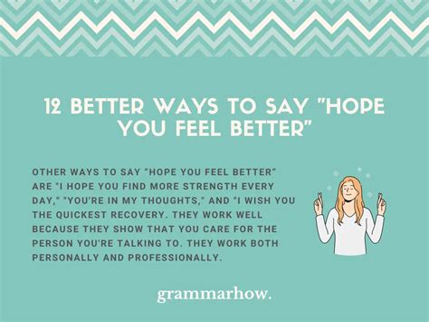 12 Better Ways To Say Hope You Feel Better 2022