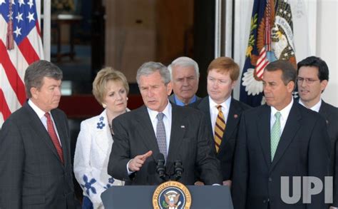 Photo Us President Bush Speaks With House Republican Leaders At The
