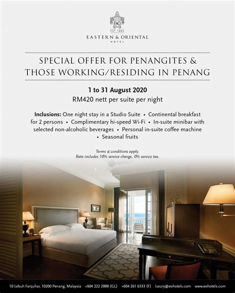 Eastern And Oriental Hotel Penang Special Room Promo