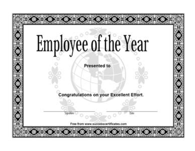 Maybe you would like to learn more about one of these? Employee Of The Year Achievement Award #1 | Certificate ...