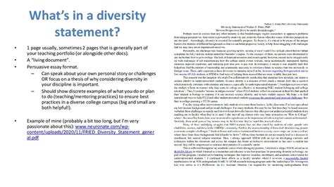 Writing A Diversity Statement Speaker Deck
