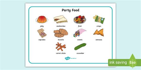 Party Food Word Mat Teacher Made