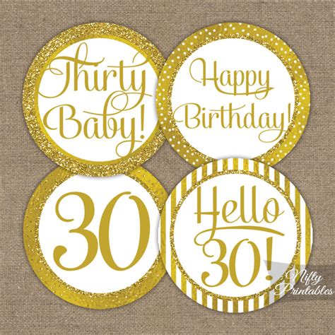 To download this image, create an account. 30th Birthday Toppers - Gold Cupcake Toppers - Nifty ...