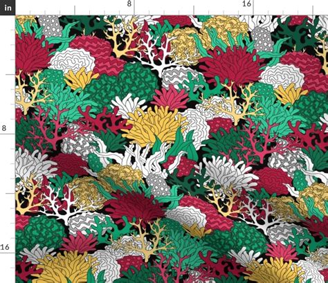 Tropical Coral Fabric Reef By Pond Ripple Tropical Coral Etsy