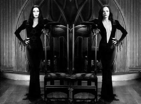 Christina Ricci As Grown Up Wednesday Addams Right With Her Mother Morticia Addams Portrayed