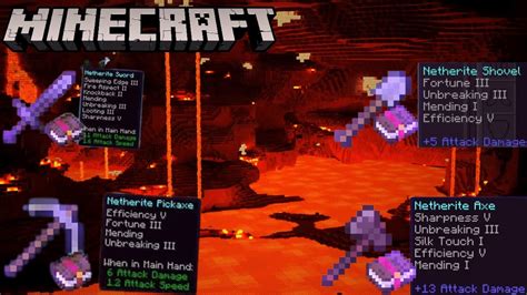 Best Enchantments For Netherite Tools Minecraft Youtube