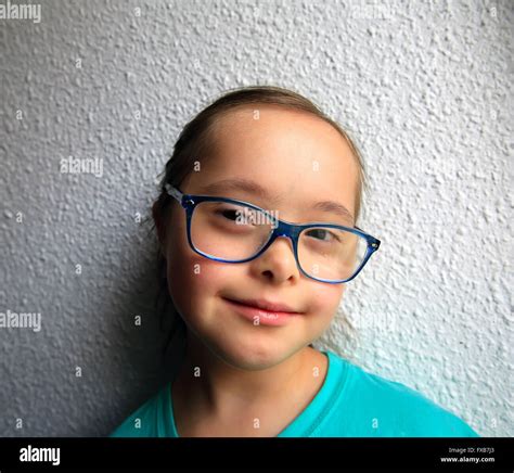 Portrait Of Beautiful Girl With Glasses Stock Photo Alamy