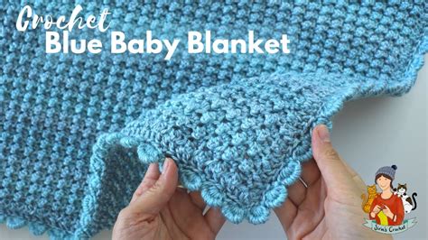 Crochet Easy Blue Baby Blanket Beginner Friendly Tutorial Youtube