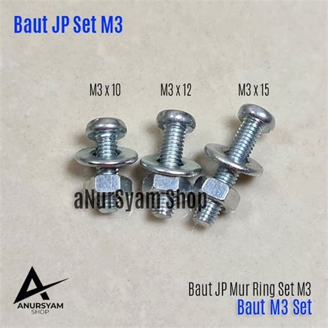 Jual Baut Jp M3 Mur Ring Set Baut M3 Set Baut Jp M3 Set Di Lapak