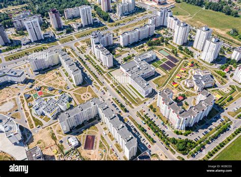 Apartment Buildings In A New Residential Complex In Minsk Belarus