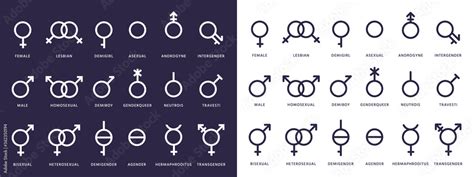 Gender Symbol Icons Genderqueer Transgender And Lesbian Bisexual