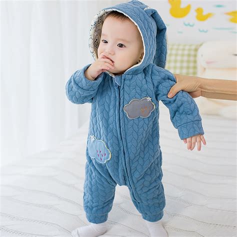 Baby Rompers Winter Thick Climbing Clothes Newborn Boys Girls Warm