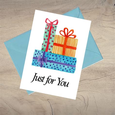 Just For You Card Instant Download Presents Card Printable Etsy
