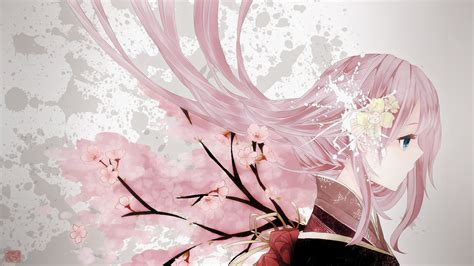 Blue Eyes Cherry Blossoms Flowers Itamidome Japanese Clothes Megurine