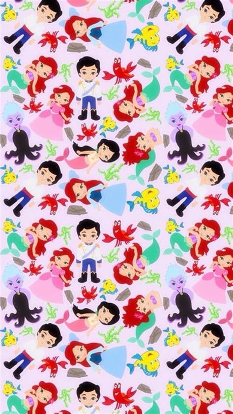 Ariel Disney And Pattern Image Disney Phone Wallpaper Mermaid