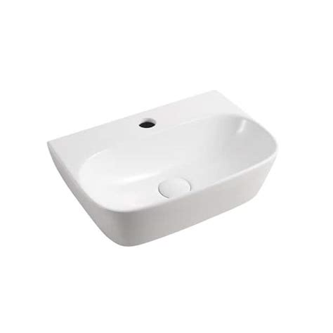 Elanti Wall Mounted Bathroom Sink In White Ec1804 The Home Depot