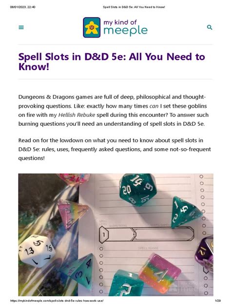 spell slots in dandd 5e all you need to know pdf wizards of the coast games dungeons