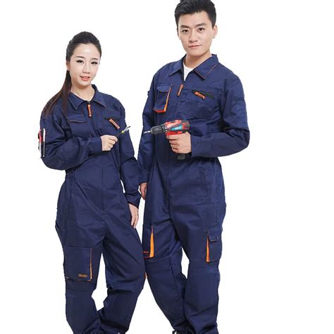 Men Work Uniforms Hi Vis Overalls Workwear Safety Reflective Tapes Blue