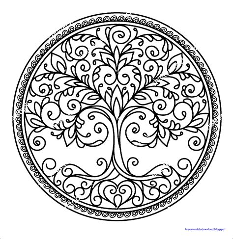 Tree Mandala Coloring Pages Sketch Coloring Page