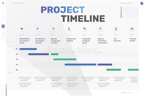 Vector Project Timeline Graph Progress Chart Of Project Eight Stages