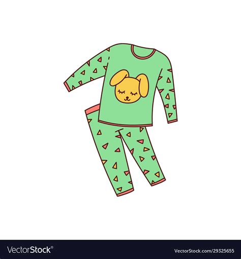 Comfy And Soft Green Pajamas Icon Cartoon Sketch Vector Image