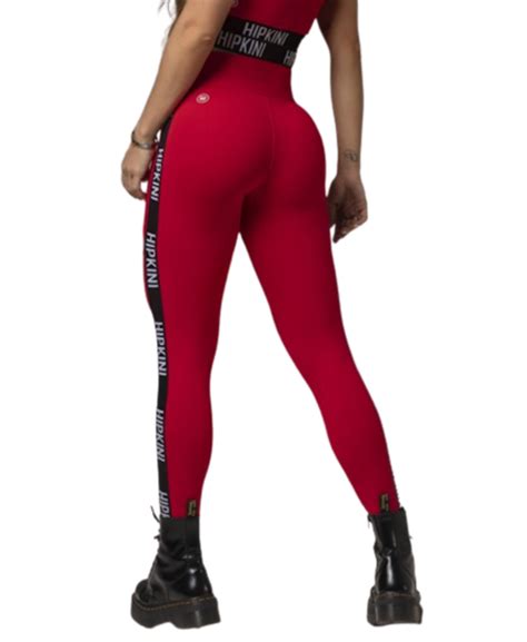 Red High Waisted Leggings By Hipkini Action
