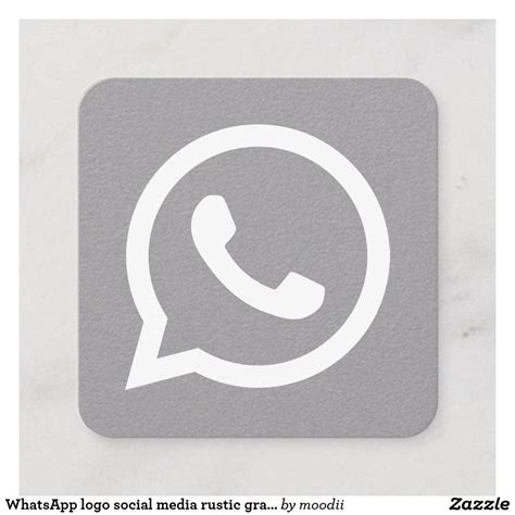 Whatsapp Logo Social Media Rustic Gray Kraft Calling Card Zazzle