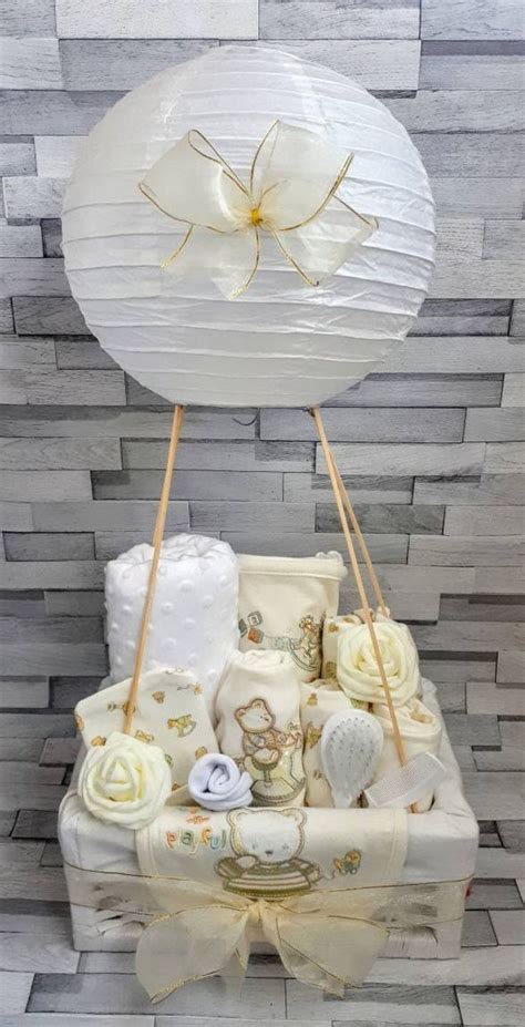 Maybe you would like to learn more about one of these? Baby Gift Basket Hamper Blue Hot Air Balloon Neutral Baby ...