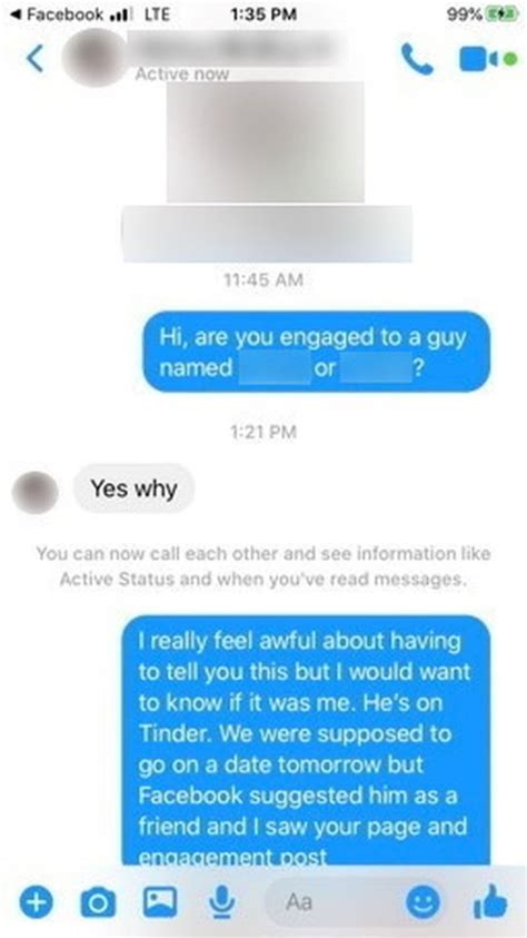 Woman Finds Tinder Date Is Engaged So She Outs Him To His Fiancé