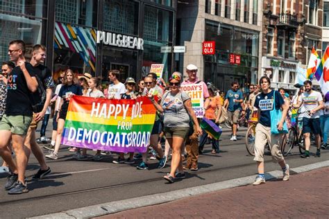 Gay Pride In Amsterdam 2019 Redactionele Stock Foto Image Of Kanaal