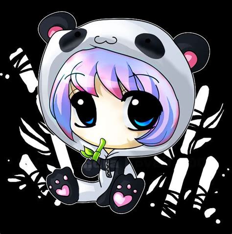 Chibi Animal Girls Chibi Panda Girls Emo Tegn