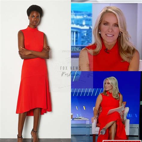 Dana Perinos Red Mock Neck Midi Dress Worn On The Five Fox News Fashion