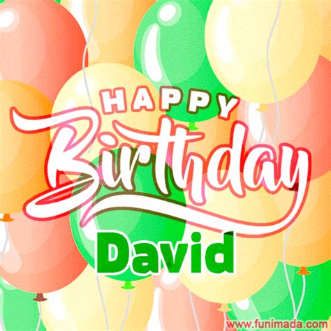 Happy Birthday Image For David Colorful Birthday Balloons 