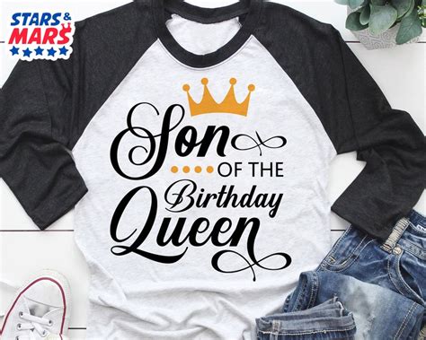 Son Of The Birthday Queen Svg Birthday Moms Son Shirt Etsy
