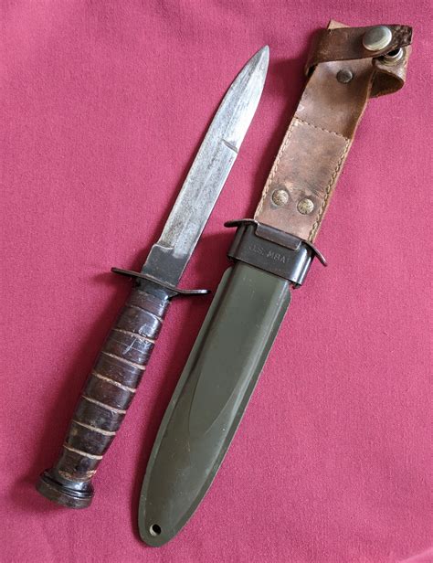 Wwii Us Army Combat M3 Fighting Knife In M8ai Scabbard