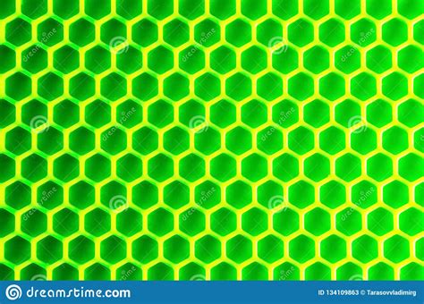 Abstract Green Background With Cells Of Honeycombs Stock Image Image