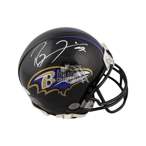 Ray Lewis Autographed Baltimore Ravens Mini Football Helmet Bas Coa Steel City Collectibles