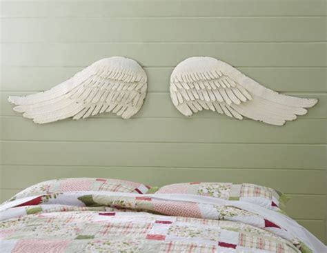 Set Of 2 Ivory Angel Wings Bedroom Accessories Bedding And Bath Bed Wall Decor