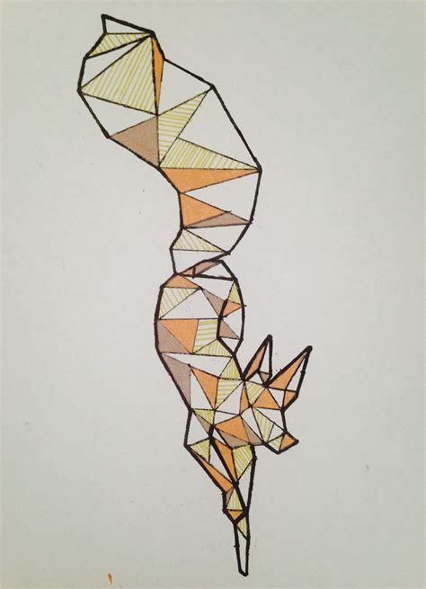 Geometric Fox 🦊 Poly Art Polygon Art Cubism Geometric Fox
