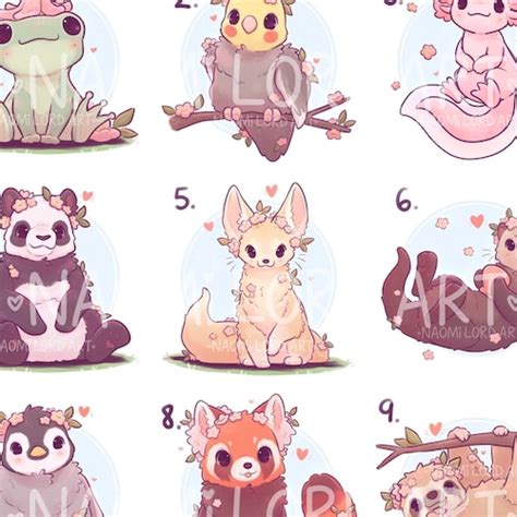 Cute Kitsune Stickers Andor Prints 6x6 Or 8x8 Etsy