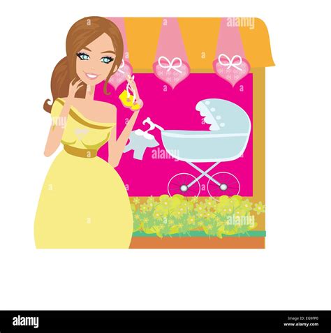 Shopping Woman Alone Stock Vector Images Alamy
