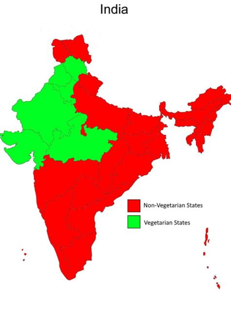 Vegetarianism In India Map Wondering Maps