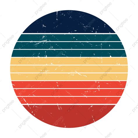 Retro Sunset Beach Vector Png Images Vintage Retro Sunset Striped