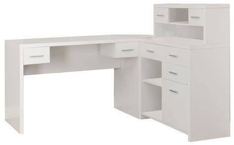 7028 White L Shaped Home Office Desk From Monarch I 7028 Coleman